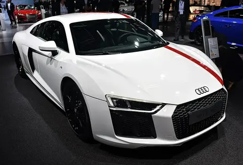 An Audi R8 V10 RWS on show, the first series-production rear-drive-only R8.