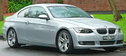 A BMW E92 335i coupe, the car that introduced BMW's N54 twin-turbo inline-six.