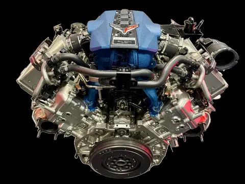 The twin-turbocharged 5.5 litre LT7 V8 in the engine bay of a 2025 Chevrolet Corvette ZR1.