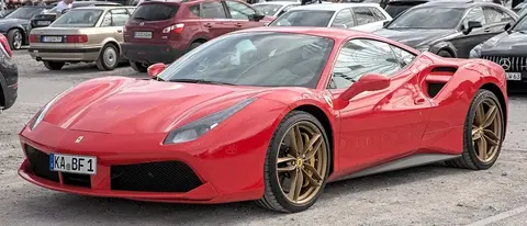 A Ferrari 488 GTB, whose Variable Torque Management software holds back torque in lower gears to mimic a naturally aspirated engine.