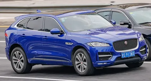 A Jaguar F-Pace parked outdoors, Jaguar's first SUV in more than seventy years of company history.
