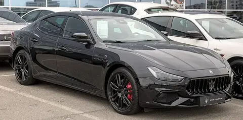 A Maserati Ghibli Modena S saloon, from the range that included Maserati's first-ever diesel engine option.