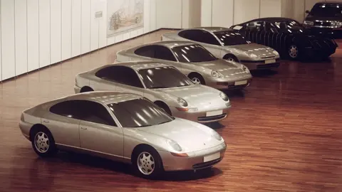 The Porsche 989 prototype from the late 1980s and early 1990s, the shelved four-door sedan that predates the Panamera by two decades.