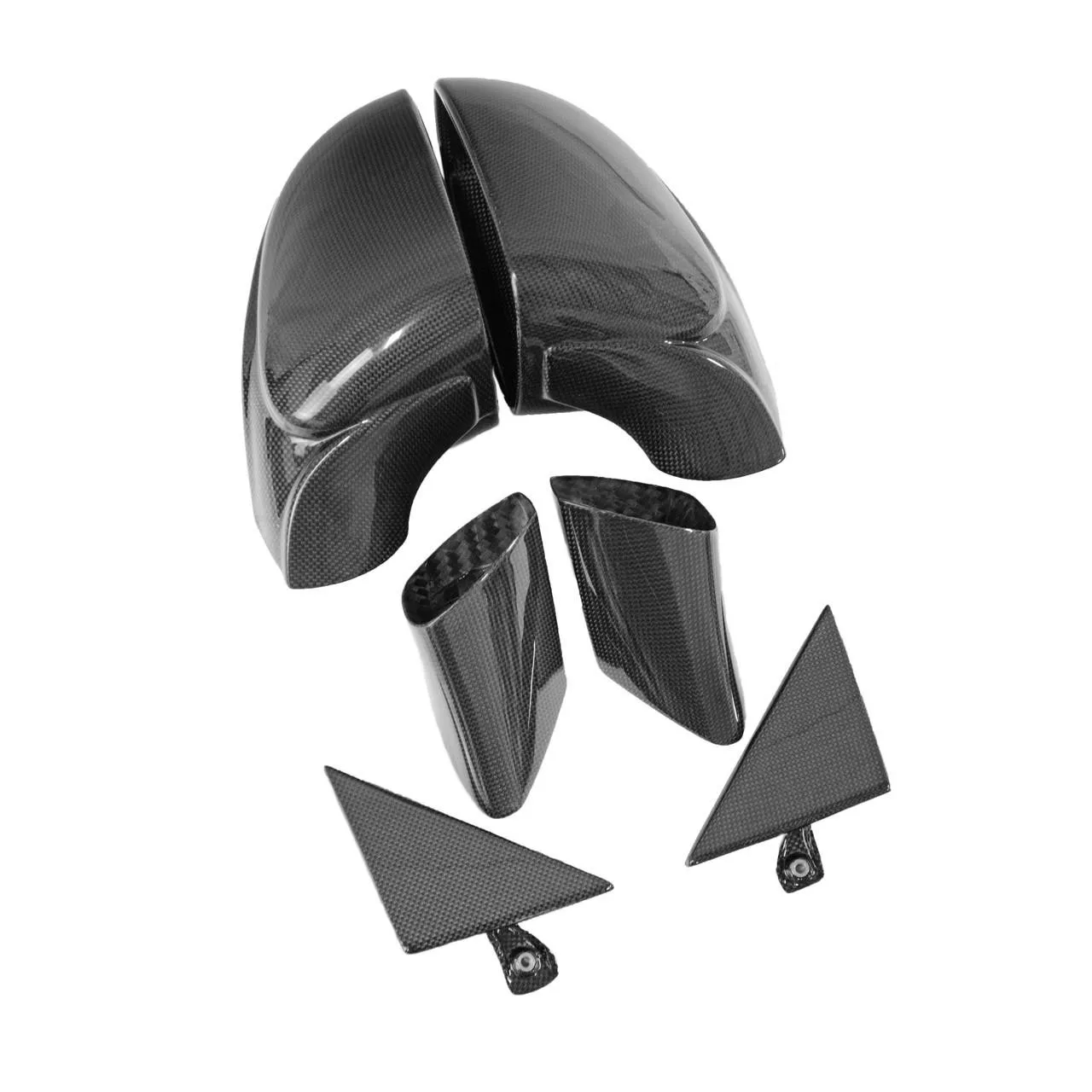 Carbon Fiber Side Mirrors w/Triangle Trim