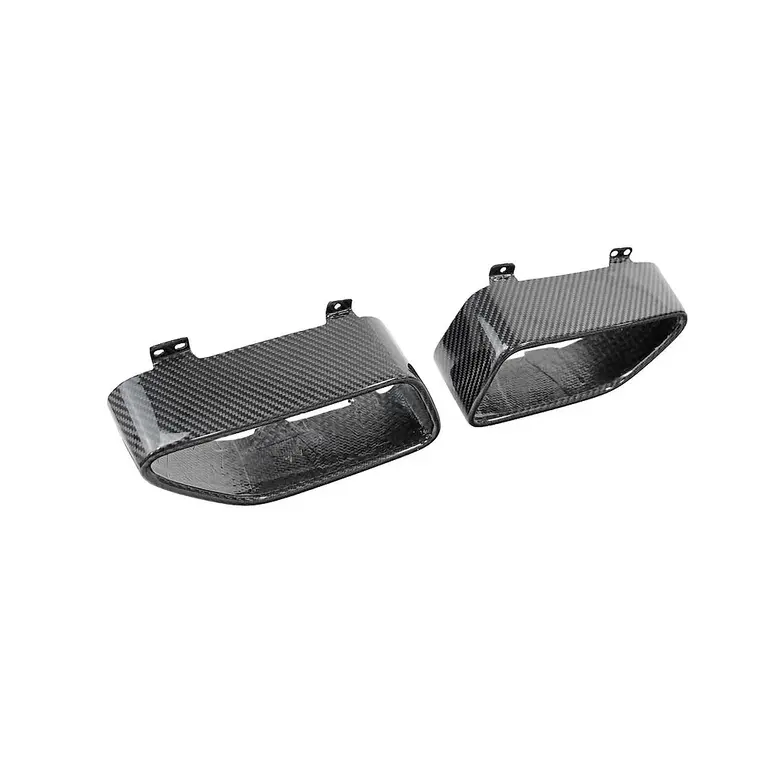 Carbon Fiber Silver Mesh Tail Pipe Tips - McLaren MP$-12C/650S